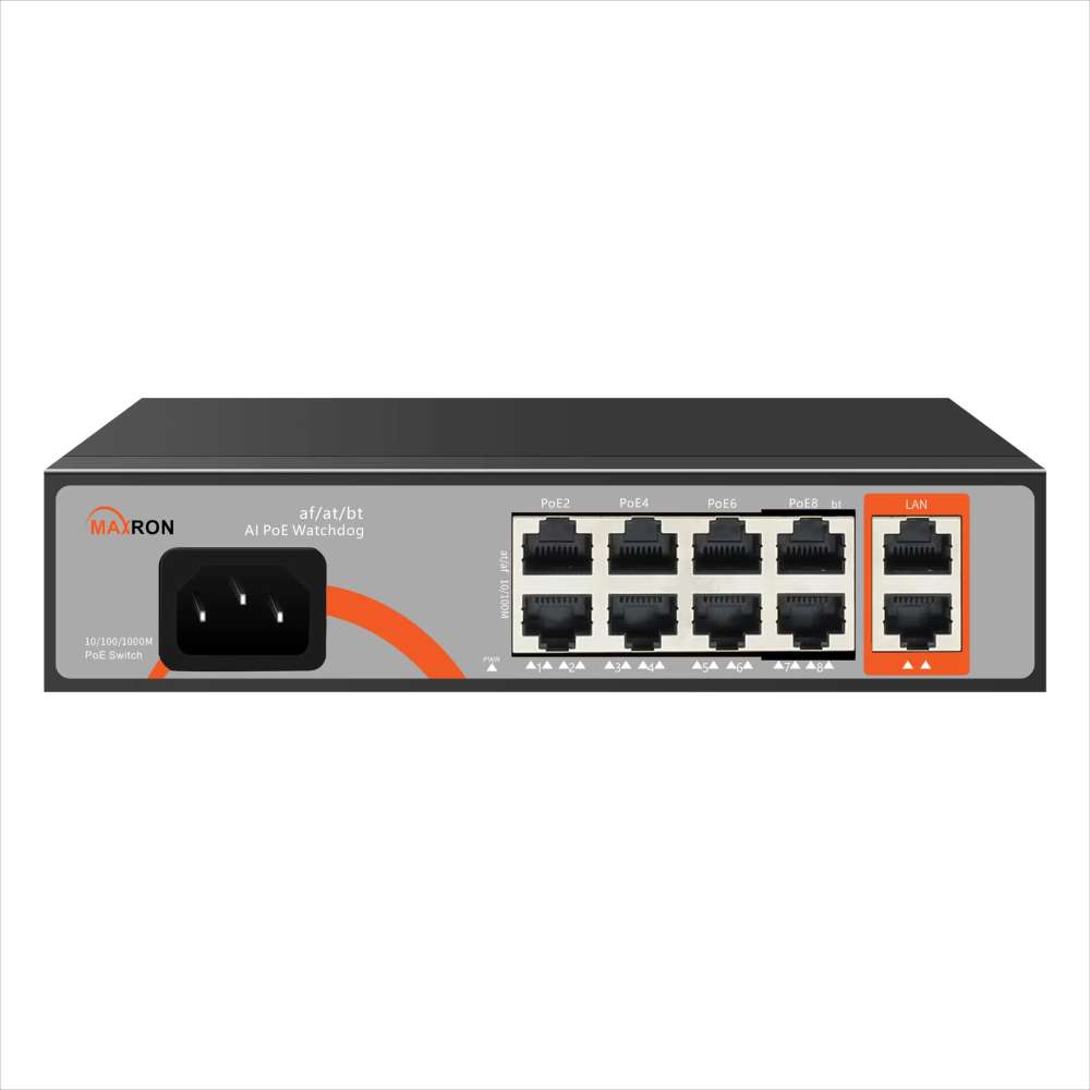 سوئیچ ۸ پورت POE MAXRON  MSW-3008FP-2GL-120I-V2